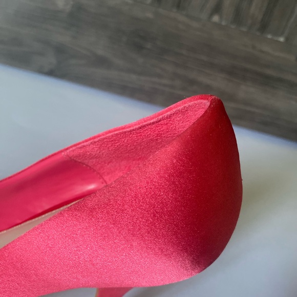 Zara Pink satin open toe pumps with bow, sz 40 NWT - Picture 10 of 10